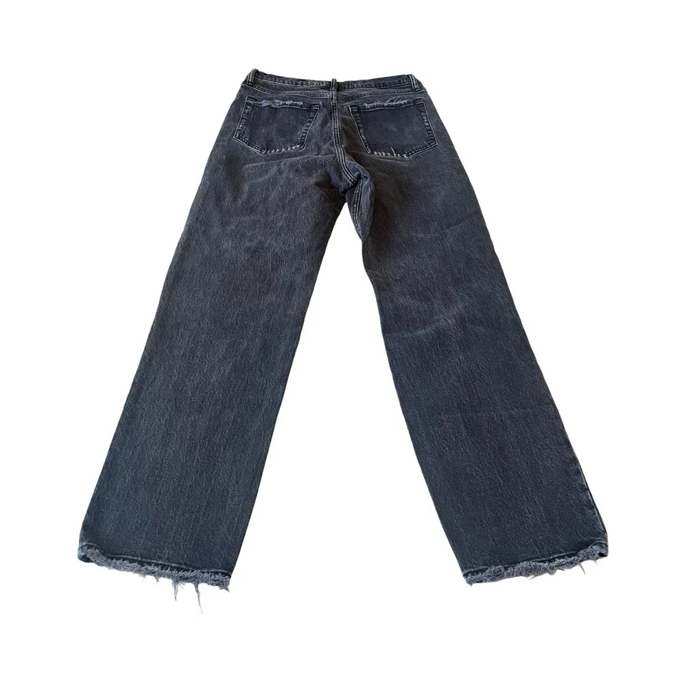 Abercrombie & Fitch Womans 30/10R The Dad High Rise Black Distressed Denim Jeans